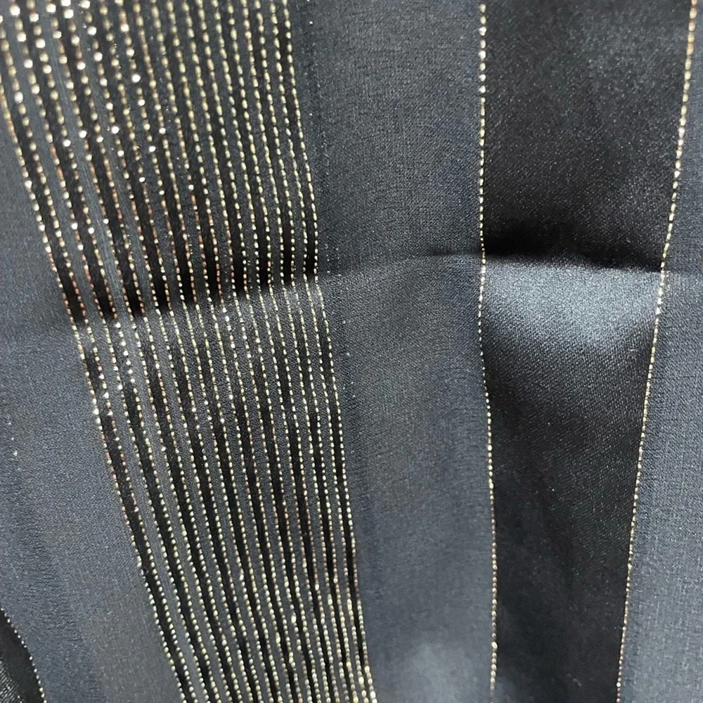 Italian Black Gold Shimmer‎ Sheer Scarf Classic Chic Old Money Elevated Look